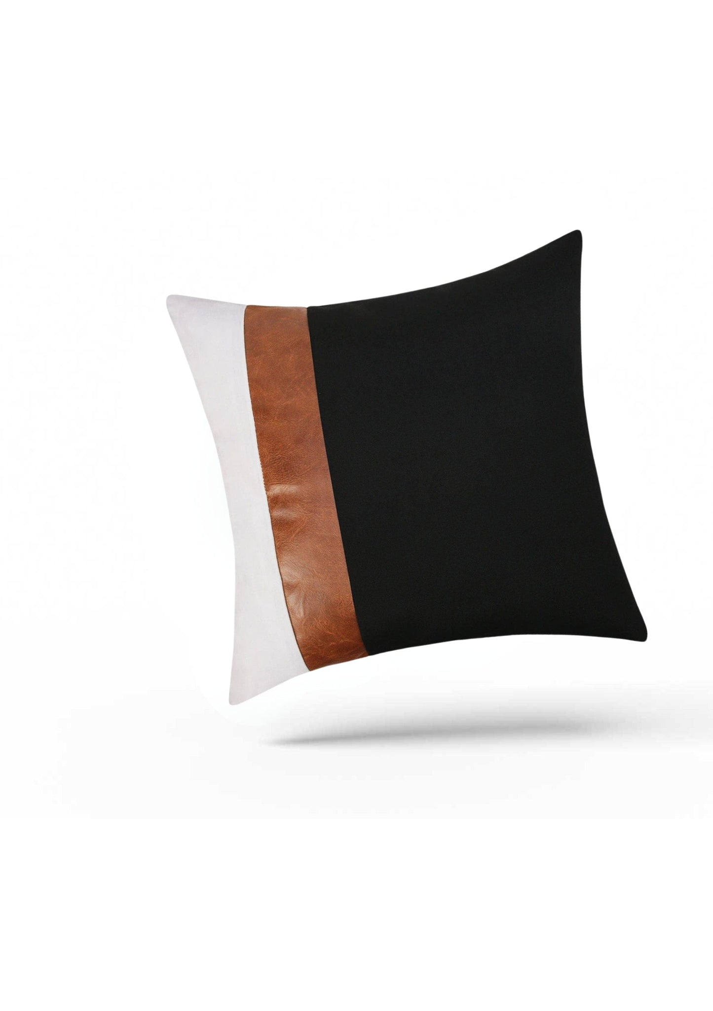 LuxeLeatherPatch Cushion Cover