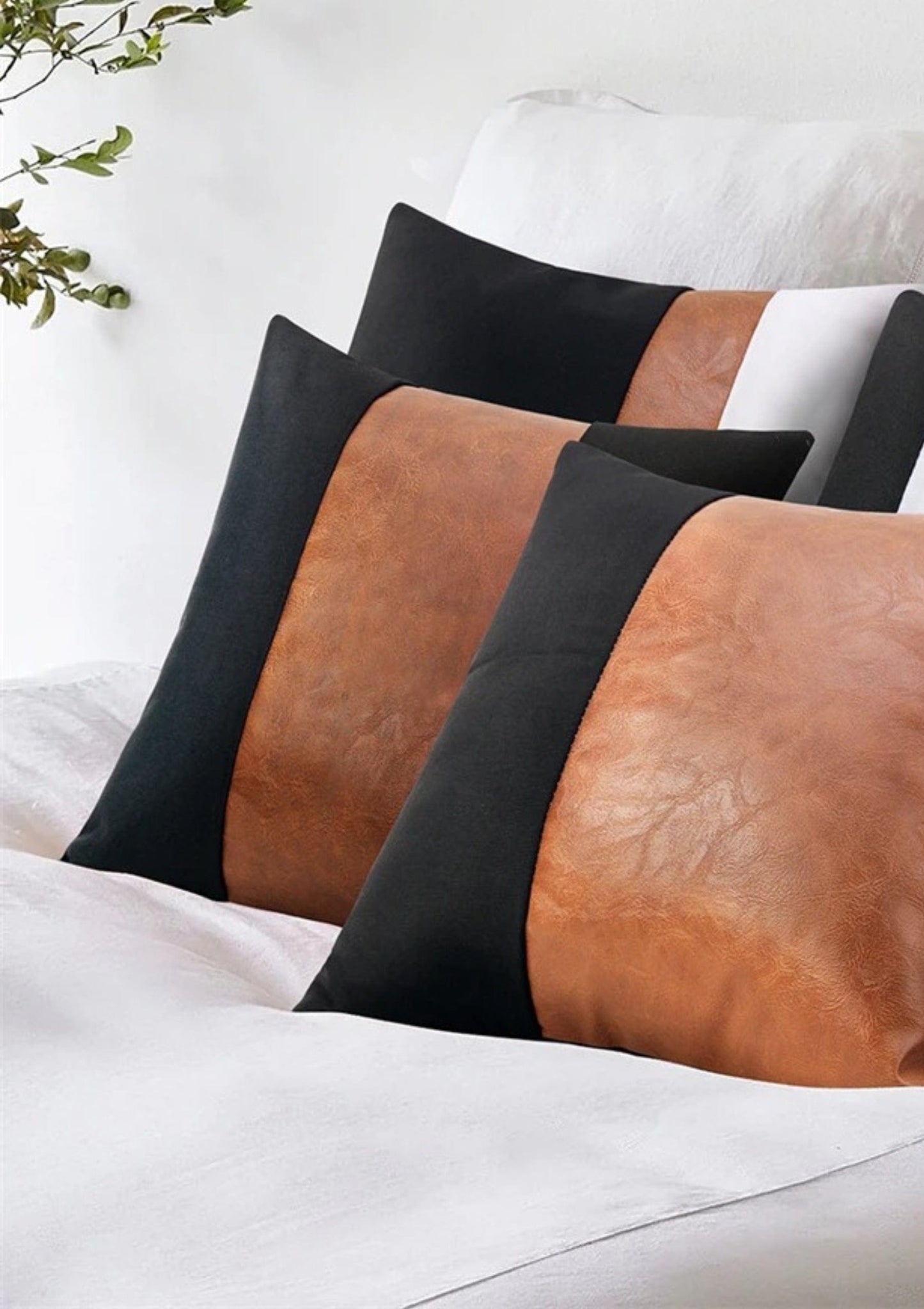 LeatherPatch Cushion Cover